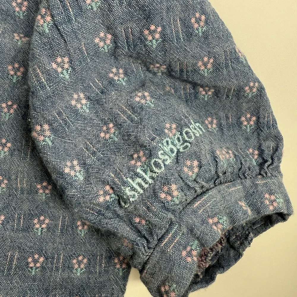 Oshkosh B'Gosh 4T Short Sleeve Shirt Made‎ In USA Pink Embroidered Peter Pan VTG